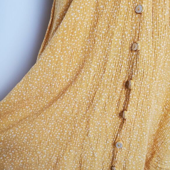 Abercrombie & Fitch Yellow Polka Dot Mini Dress Size Small Petite - Picture 5 of 9